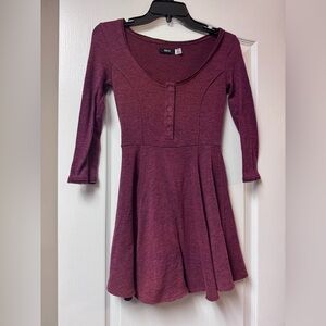 Urban Outfitters BDG Maroon Long Sleeve Dress